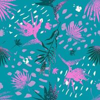 Abstract natural background, seamless pattern with tropical leaves. Ideal for backgrounds, textiles, packaging. vector