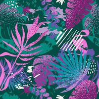 Abstract tropical seamless pattern. Botanical natural background, vibrant colors. vector