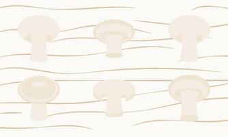 White champignons. Set of mushrooms in different angles in flat style vector