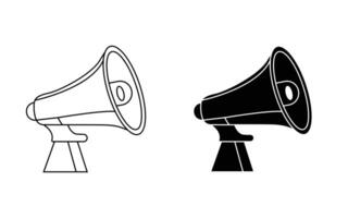 Megaphone icon set in outline and feel color, loudspeaker icon, Cheerleader Megaphone illustration. vector
