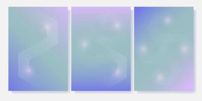 Set of abstract backgrounds with cyclic hexagons vector