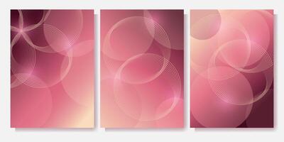 Set of abstract red gradient backgrounds vector
