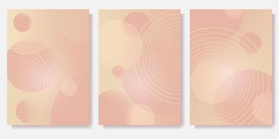 Abstract poster background set with cyclic circles vector