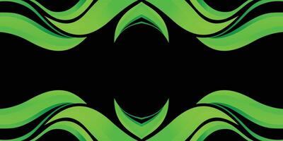 Modern green business wave banner background with copy space area vector
