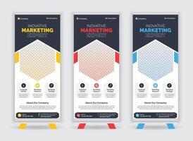 Professional Company Promotion Roll Up Banner with Three Color Combination vector