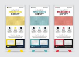 Digital Marketing Roll Up Banner Design with Three Color Combination vector