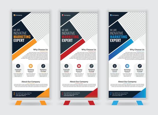 Agency Promotional Roll Up Banner with Three Color Combination