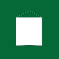 A white square hanging on a green background illustration vector