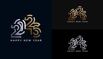 Happy New Year 2026 minimalist geometric shapes in gold and silver. celebration, greeting card, invitation, calendar concept. Design template post new year 2026. vector