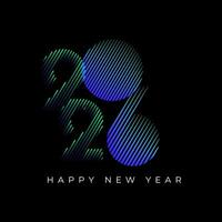 Happy New Year 2026 diagonal halftone line in vibrant colour, celebration, greeting card, invitation, calendar concept. Design template post new year 2026. vector