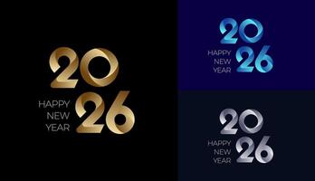 Happy New Year 2026 abstract twist in Colorful Gradient, Luxury Gold and Silver , celebration, greeting card, invitation, calendar concept. Design template post new year 2026. vector