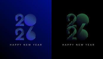 Happy New Year 2026 diagonal stripes line in vibrant colour, celebration, greeting card, invitation, calendar concept. Design template post new year 2026. vector