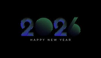 Happy New Year 2026 diagonal halftone line in vibrant, celebration, greeting card, invitation, calendar concept. Design template post new year 2026. vector