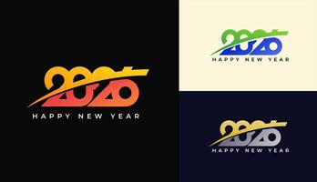 Happy New Year 2026 with rise effect in gradient colourful and elegant, celebration, greeting card, invitation, calendar concept. Design template post new year 2026. vector
