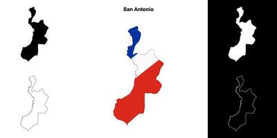 San Antonio province outline map set vector