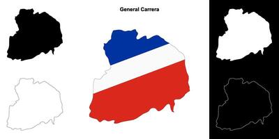General Carrera province outline map set vector