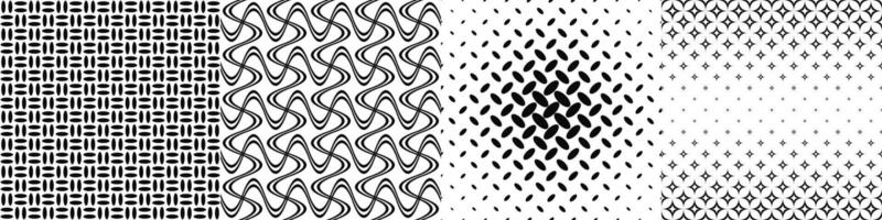 Black and white geometrical shape pattern set vector