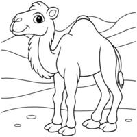 Cute Outline of a Camel Ready for Coloring vector
