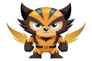 A cartoon character of a wolf with wings vector