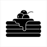 pancakes Icon, Symbol isolated white background. illustration. color editable. vector