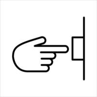 Hand push button Icon Symbol isolated white background. illustration. color editable. vector
