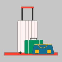 Suiutcase and Travel Bags Flat Illustration vector