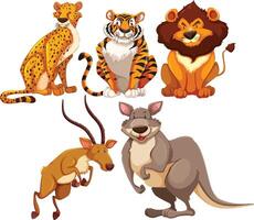 cute animals funny set vector