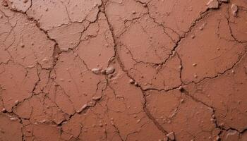 clay with cracks and rough texture. color varies from light brown to reddish brown, creating an interesting natural pattern. photo