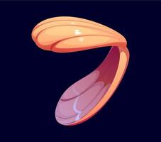 Sea seashell cartoon font typeset digit 7 seven vector
