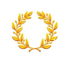 Golden laurel wreath badge for game award asset vector