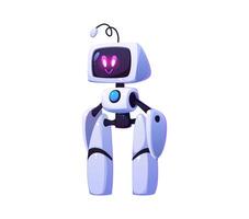 Cartoon futuristic robot droid character vector