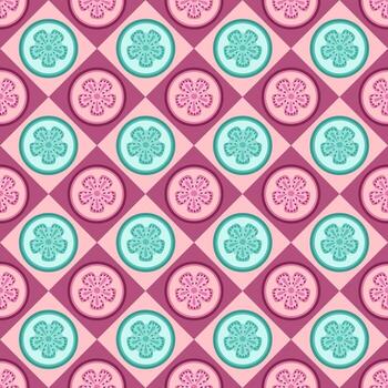 geométrico tropical modelo con guayaba rebanadas en el losas vector