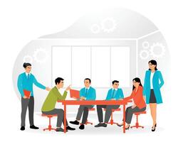 Business team discussing ideas for startup. teamwork concept vector