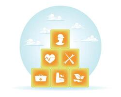 Symbolic Display of Health, Industry, Environment, and Safety Concepts vector