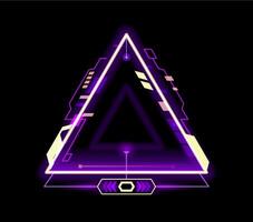 Computer game futuristic neon HUD design frame vector