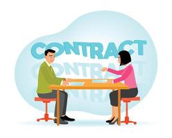 Professional business agreement between two individuals in formal attire vector