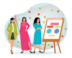 Women taking part in business, Teamwork concept vector
