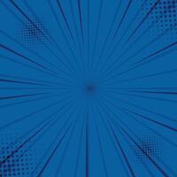 Blue Comic Background with Lines and Halftone Background vector