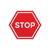 Red Color Stop Icon Design vector