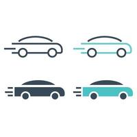 Autonomous vehicle icon set. AI smart car logo for web or mobile. Artificial Intelligence, Driving Concept. vector