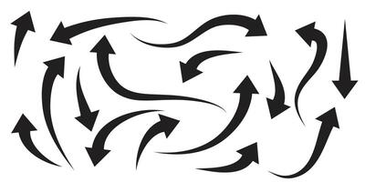 Arrow wavy stoke pattern collection illustration for design elements. vector