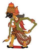 Wayang Kulit Puppet Batara Bayu Traditional Shadow Puppet from Java, Indonesia vector