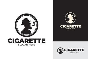 Smoking cigarettes logo design template vector