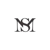letter ms simple linked font connect logo vector