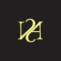 letter va linked curves font simple logo vector