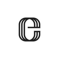 letter e three linear simple logo vector