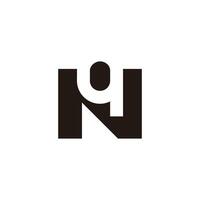 letter nq simple linked font abstract logo vector