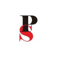 letter ps simple colorful linked logo vector