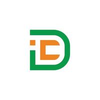 letters idc simple lines geometric logo vector