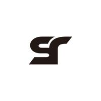 letter sr simple linked geometric logo vector